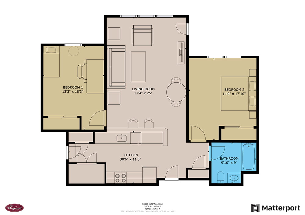 Hemlock floor plan layout for Legends at Whitney Town Center